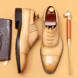 Top Layer Cowhide Men's Leather Shoes Formal Leather Shoes Men's Slip-on Leather Business Oxford Shoes Men's Shoes68872