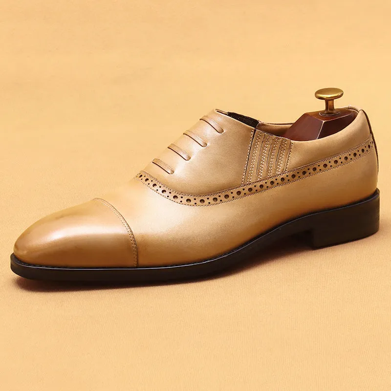 Top Layer Cowhide Men's Leather Shoes Formal Leather Shoes Men's Slip-on Leather Business Oxford Shoes Men's Shoes68872