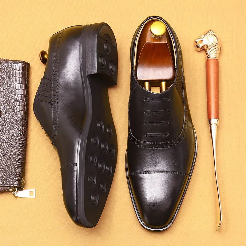 Top Layer Cowhide Men's Leather Shoes Formal Leather Shoes Men's Slip-on Leather Business Oxford Shoes Men's Shoes68872