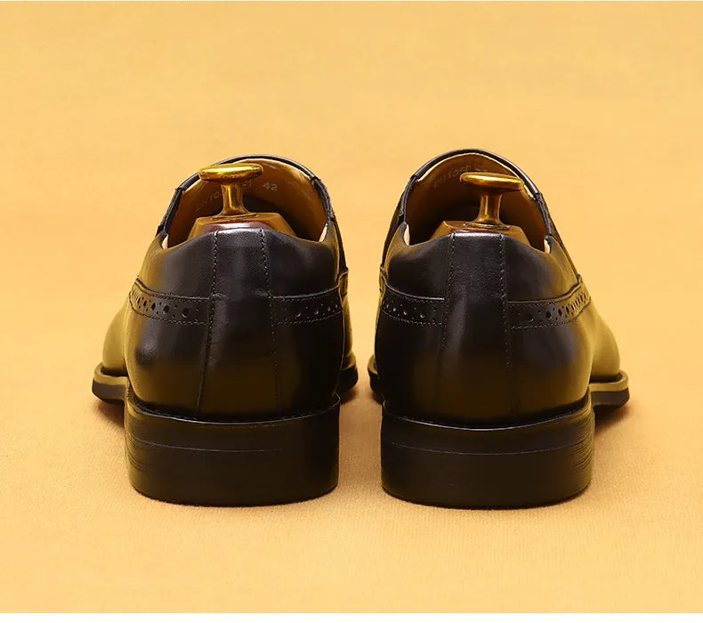 Top Layer Cowhide Men's Leather Shoes Formal Leather Shoes Men's Slip-on Leather Business Oxford Shoes Men's Shoes68872