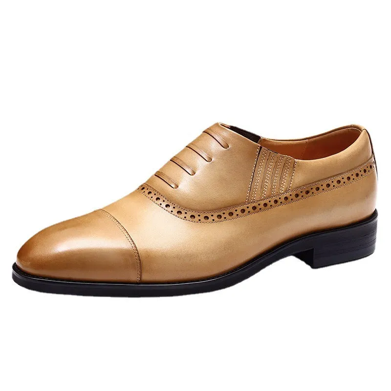 Top Layer Cowhide Men's Leather Shoes Formal Leather Shoes Men's Slip-on Leather Business Oxford Shoes Men's Shoes68872