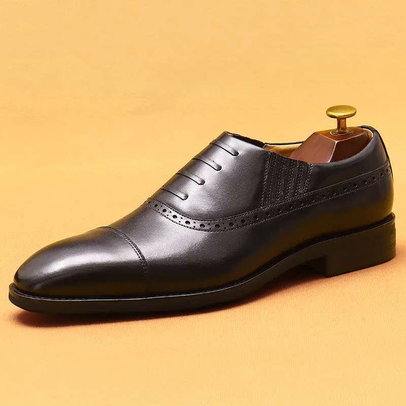 Top Layer Cowhide Men's Leather Shoes Formal Leather Shoes Men's Slip-on Leather Business Oxford Shoes Men's Shoes68872