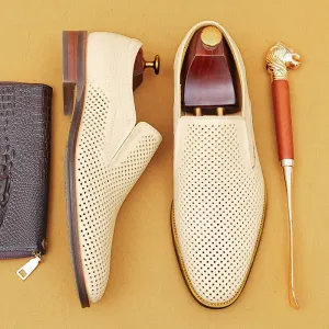 Top Layer Cowhide Men's Leather Shoes Men's Leather Shoes Hollow out Leather Men's Shoes Summer Pedal Business Casual Shoes Soft Sole Breathable Shoes21317
