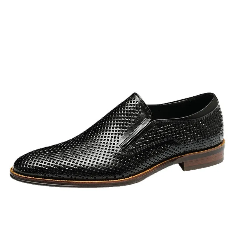 Top Layer Cowhide Men's Leather Shoes Men's Leather Shoes Hollow out Leather Men's Shoes Summer Pedal Business Casual Shoes Soft Sole Breathable Shoes21317