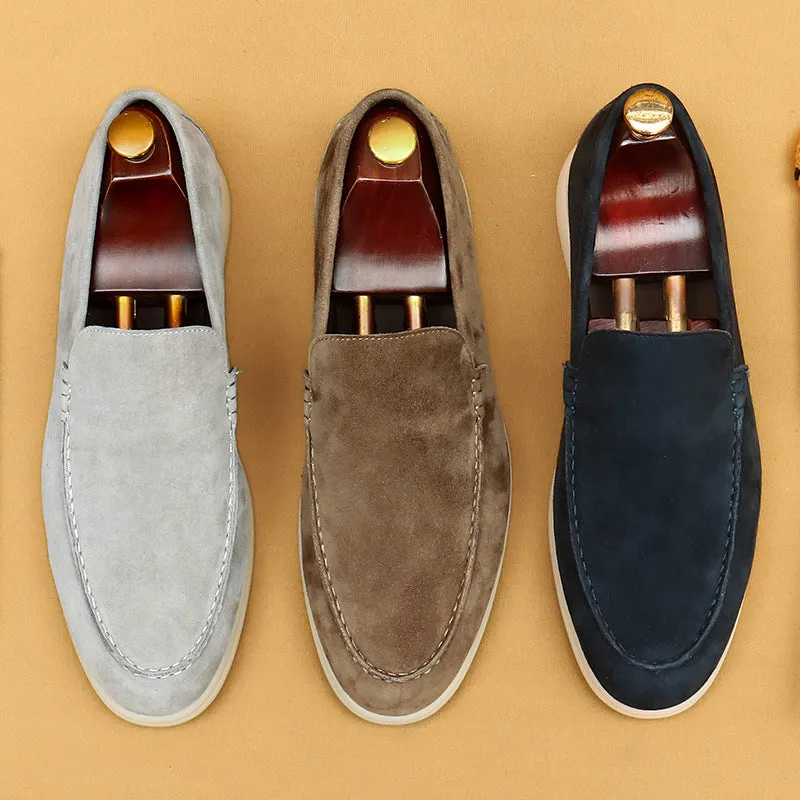 Top Layer Cowhide Men's Leather Shoes Sheepskin Leather Shoes Men's Soft and Genuine Leather Surface Soft Bottom and Wear Resistance Pedal Business Casual Loafers27108
