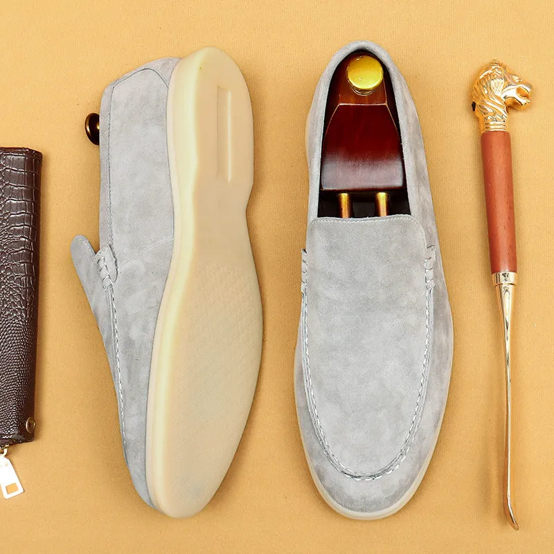 Top Layer Cowhide Men's Leather Shoes Sheepskin Leather Shoes Men's Soft and Genuine Leather Surface Soft Bottom and Wear Resistance Pedal Business Casual Loafers27108