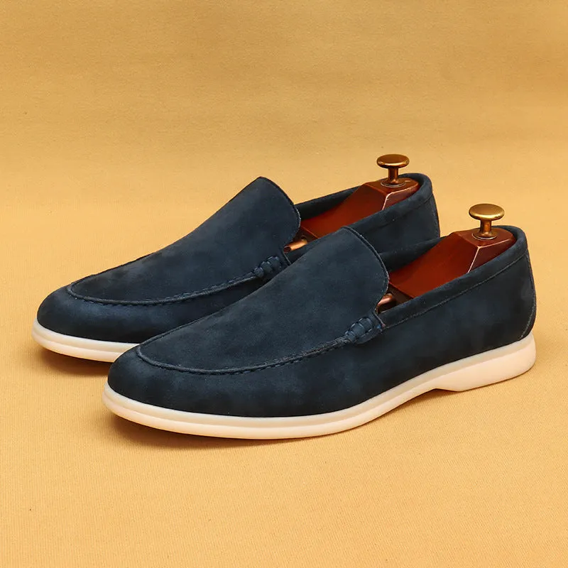 Top Layer Cowhide Men's Leather Shoes Sheepskin Leather Shoes Men's Soft and Genuine Leather Surface Soft Bottom and Wear Resistance Pedal Business Casual Loafers27108