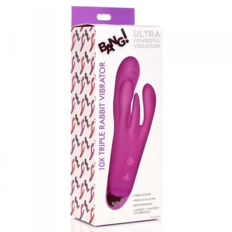 Triple Rabbit Vibrator - Purple  *