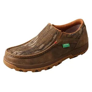 Twisted X Men's Mossy Oak Slip-On Driving Moc with CellStretch, Camo/Bomber, 7.5 W
