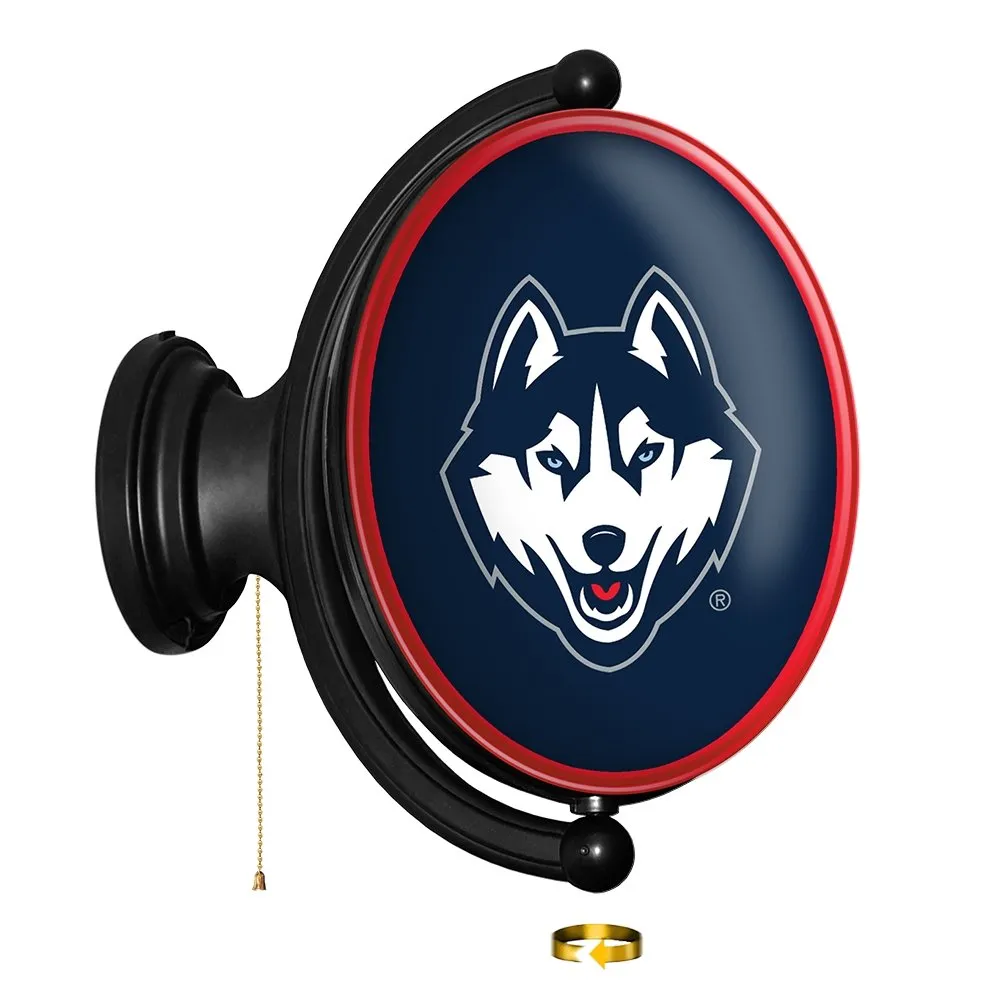 UConn Huskies: Original Oval Rotating Lighted Wall Sign