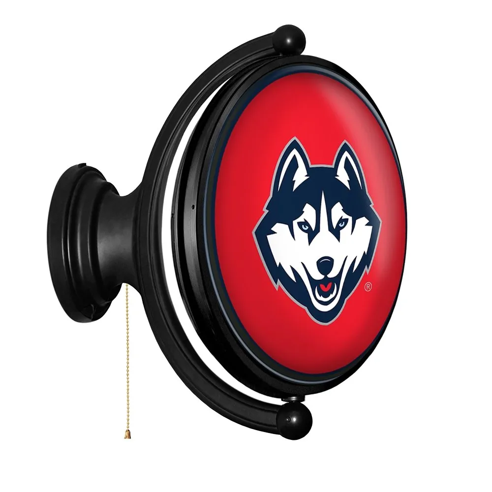 UConn Huskies: Original Oval Rotating Lighted Wall Sign