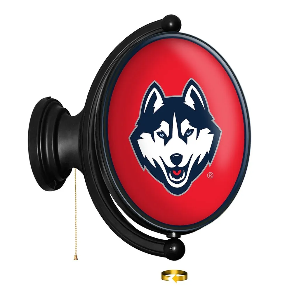 UConn Huskies: Original Oval Rotating Lighted Wall Sign