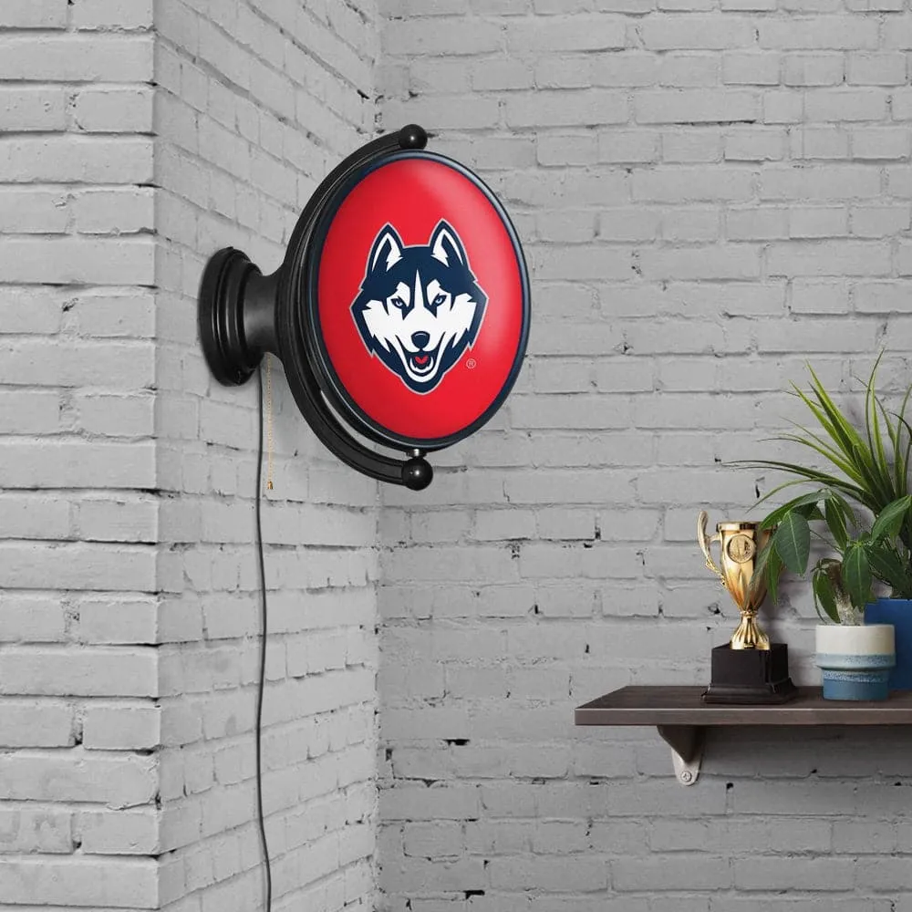 UConn Huskies: Original Oval Rotating Lighted Wall Sign