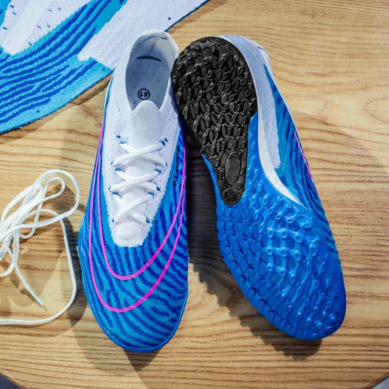 Ultralight Soccer Shoes Men Futsal Flying Woven Football Boots Ultralight Non-Slip Soccer Adult Cleats Unisex Breathable TF/FG