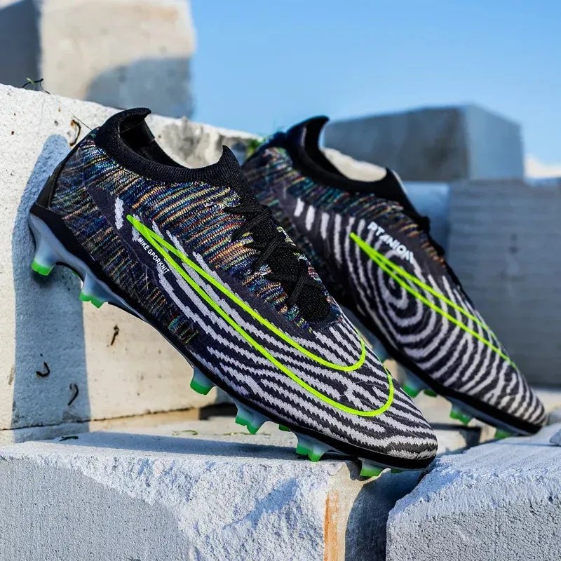 Ultralight Soccer Shoes Men Futsal Flying Woven Football Boots Ultralight Non-Slip Soccer Adult Cleats Unisex Breathable TF/FG