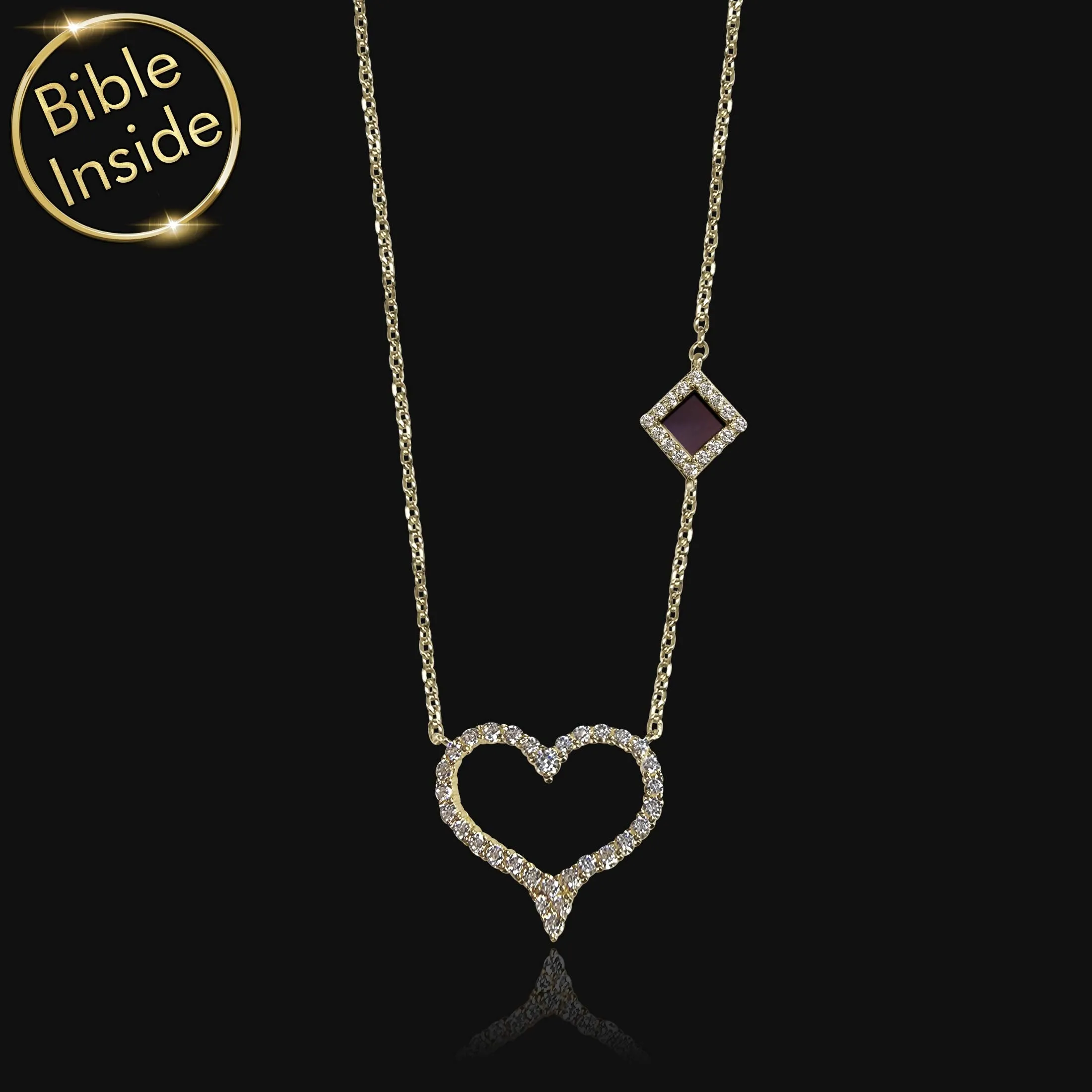 Unique Valentines Gift With New Testament Nano Bible - Amora Necklace