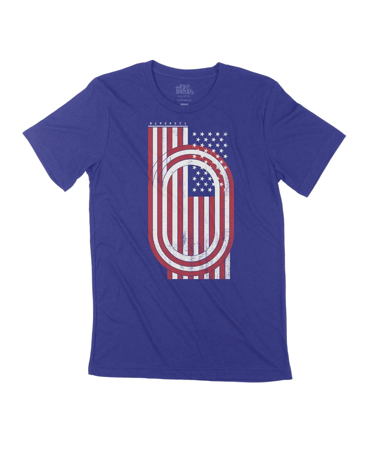 USA Flag and Track Optical Illusion
