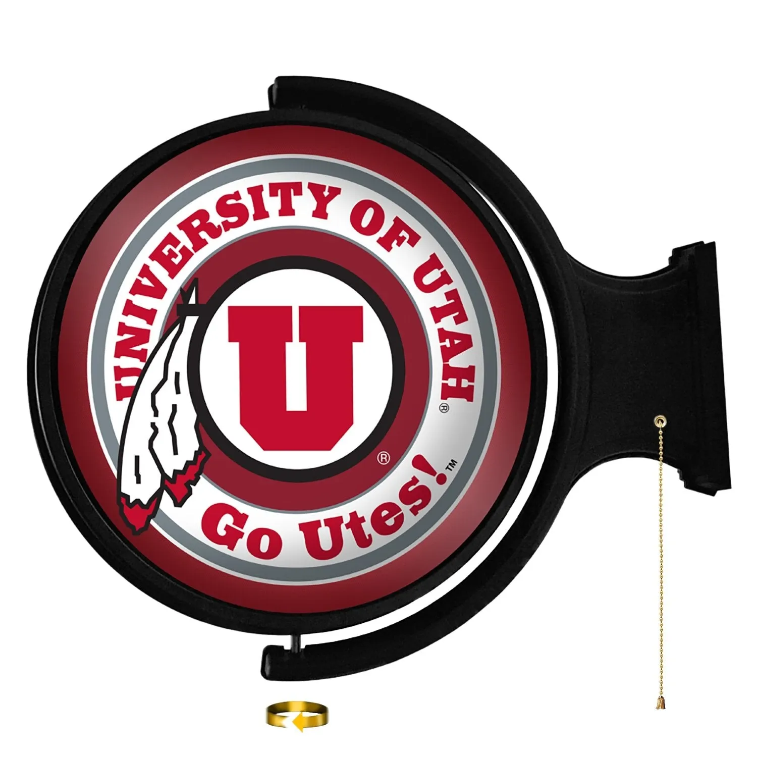 Utah Utes: Original Round Rotating Lighted Wall Sign