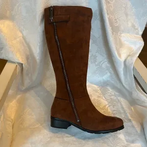 VALDINI NORMA DARK TAN SUEDE WATERPROOF BOOT