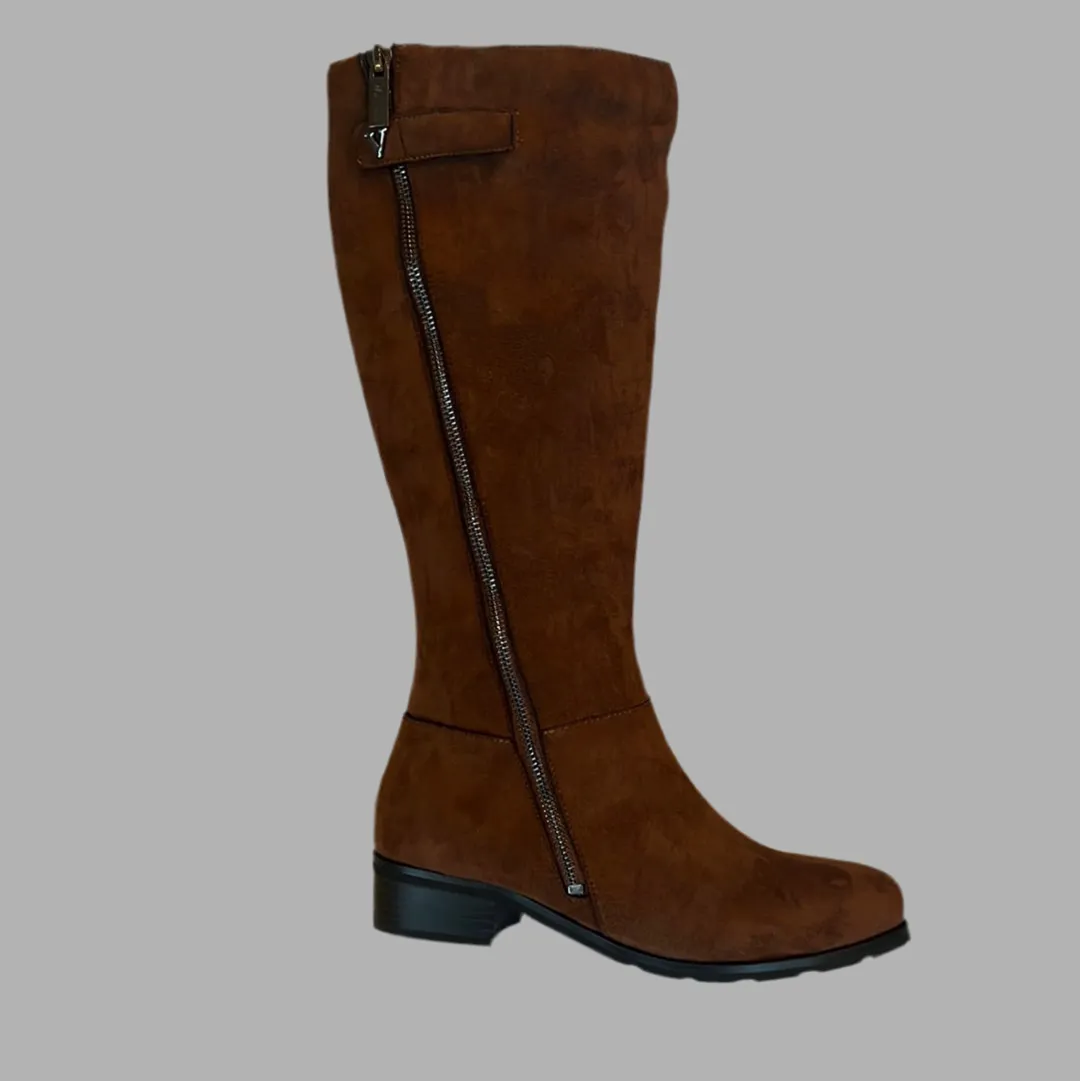VALDINI NORMA DARK TAN SUEDE WATERPROOF BOOT