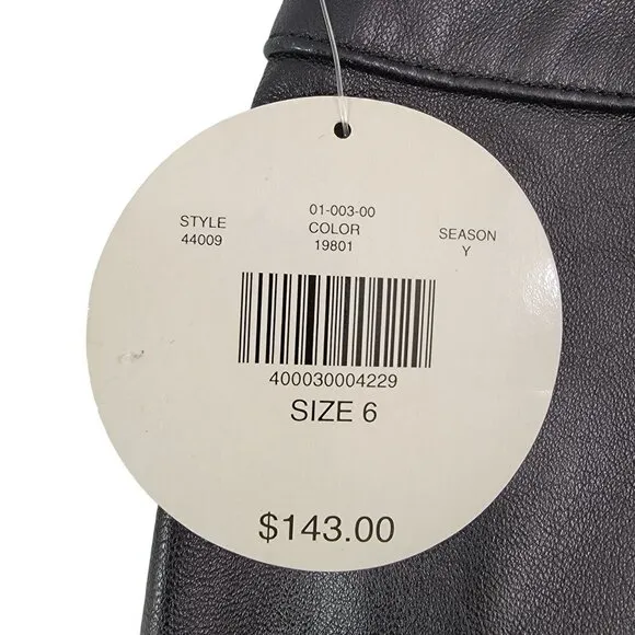 Valerie Separates Women’s Size 6 Slip Lined Black Leather Skirt – NWT