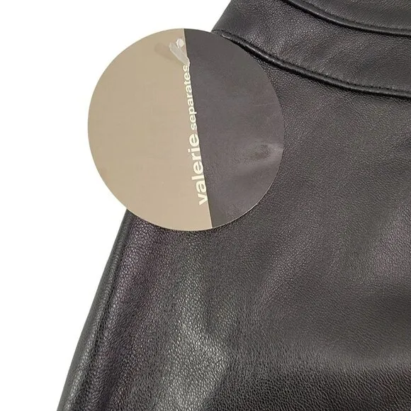 Valerie Separates Women’s Size 6 Slip Lined Black Leather Skirt – NWT