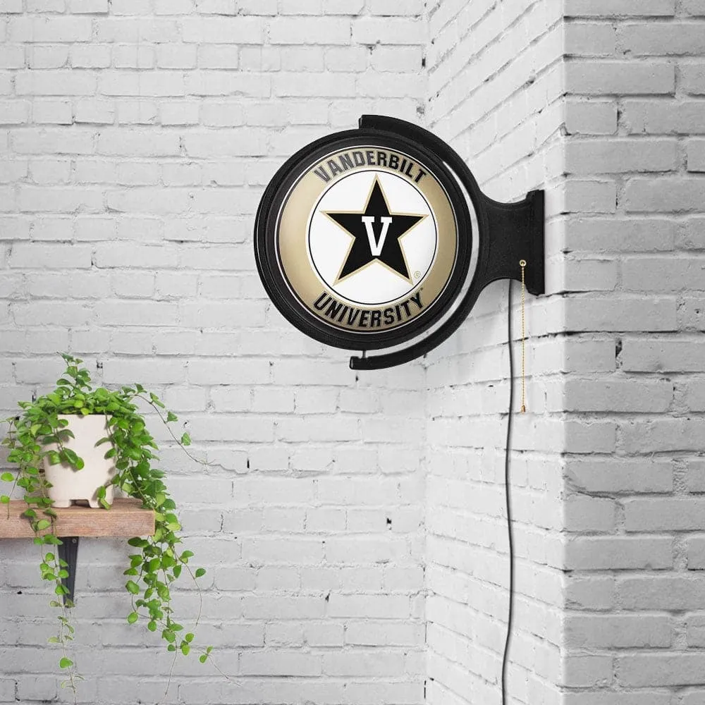 Vanderbilt Commodores: Original Round Rotating Lighted Wall Sign
