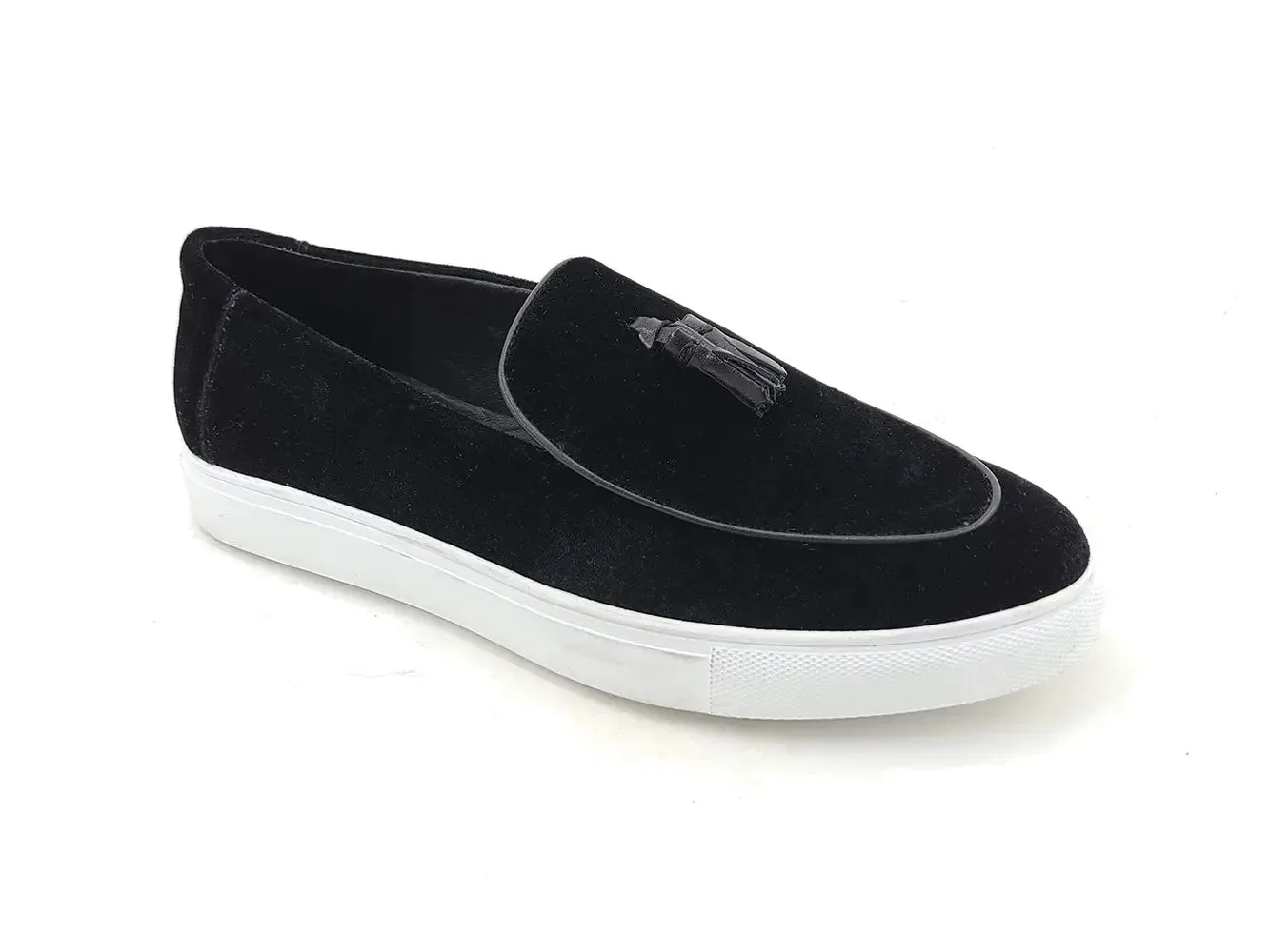 Velvet Sneaker with Leather Tassel