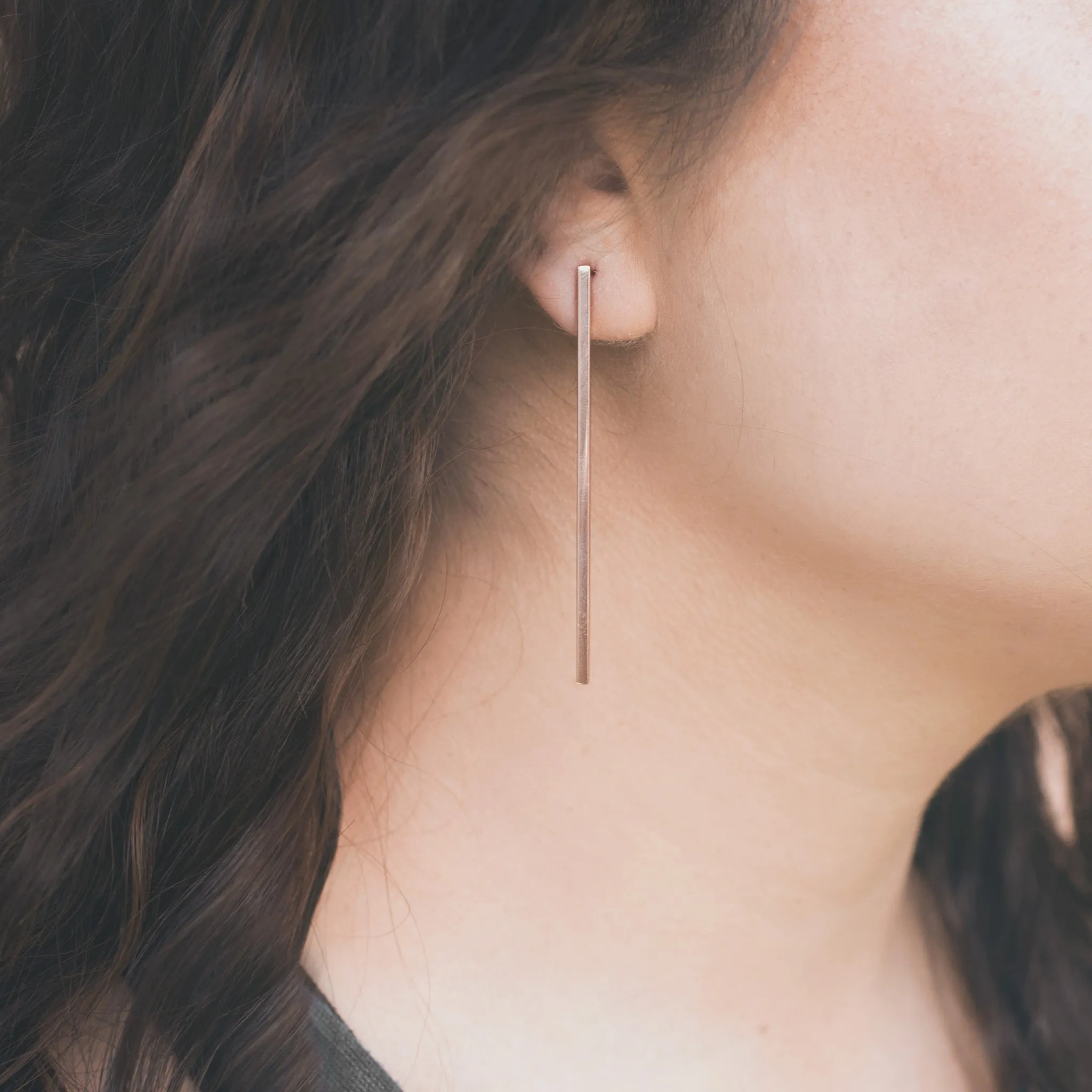 Vertical Response Gold Earrings