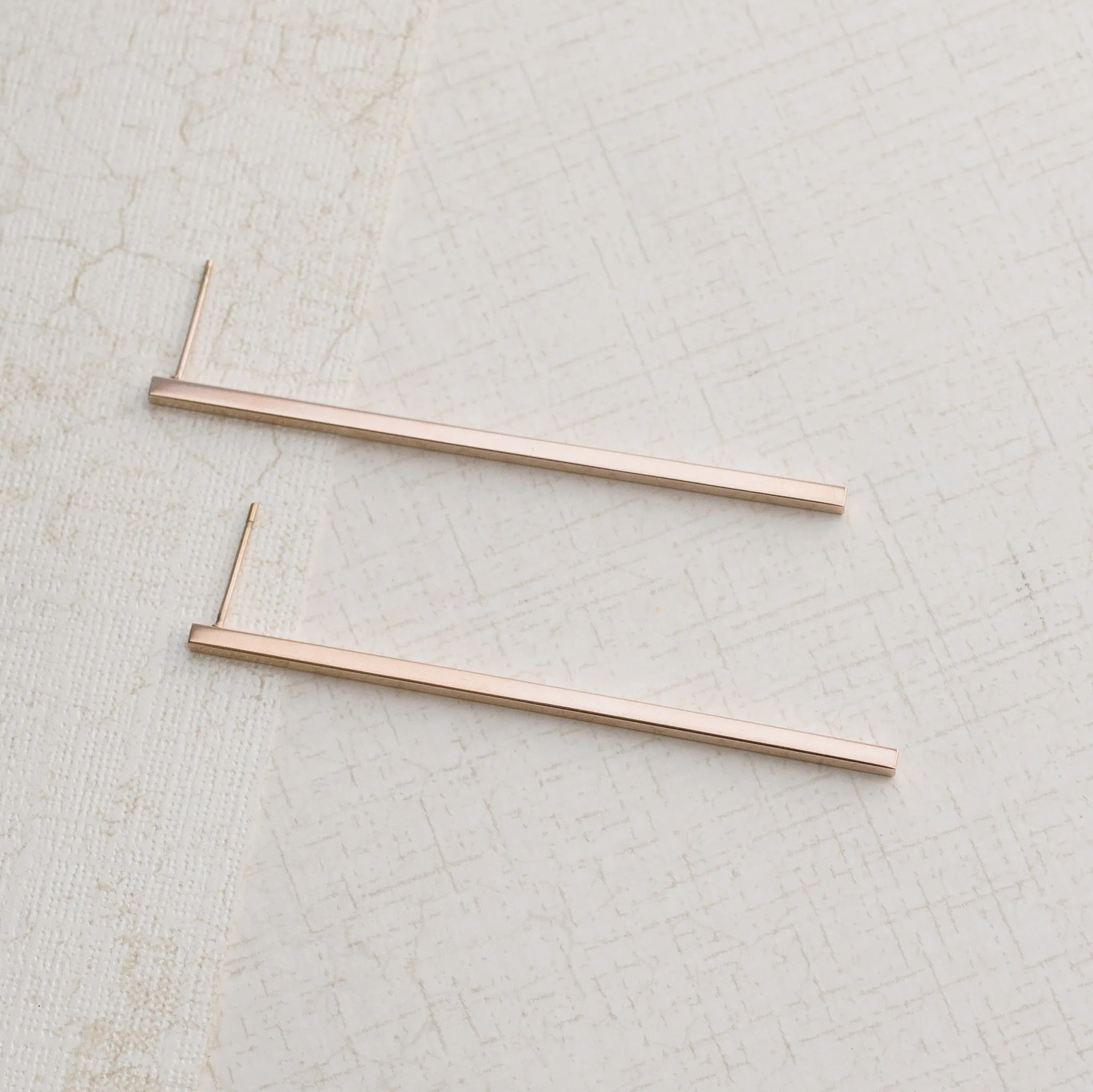 Vertical Response Gold Earrings