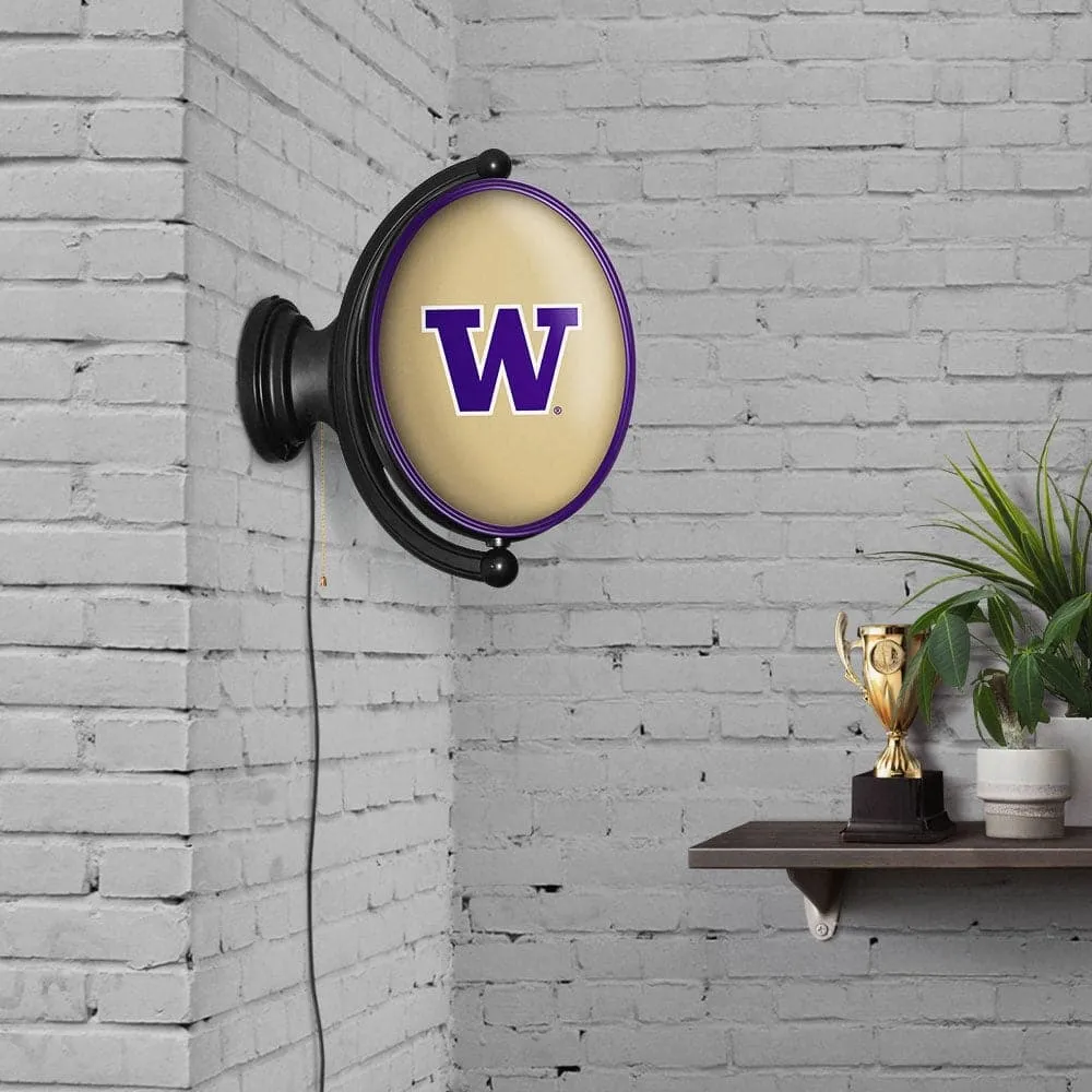 Washington Huskies: Original Oval Rotating Lighted Wall Sign
