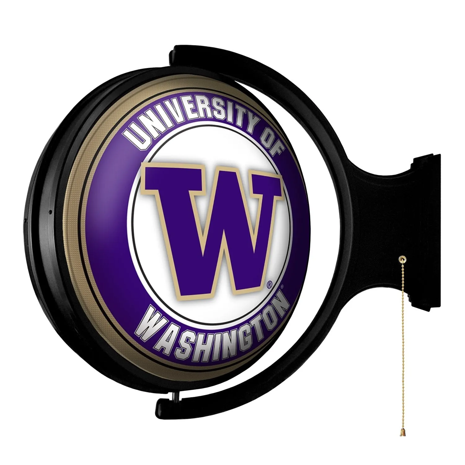 Washington Huskies: Original Round Rotating Lighted Wall Sign