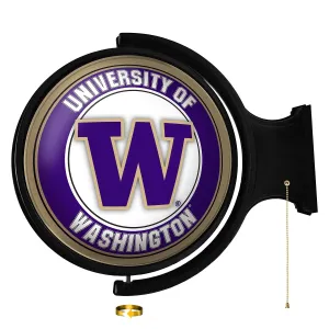 Washington Huskies: Original Round Rotating Lighted Wall Sign