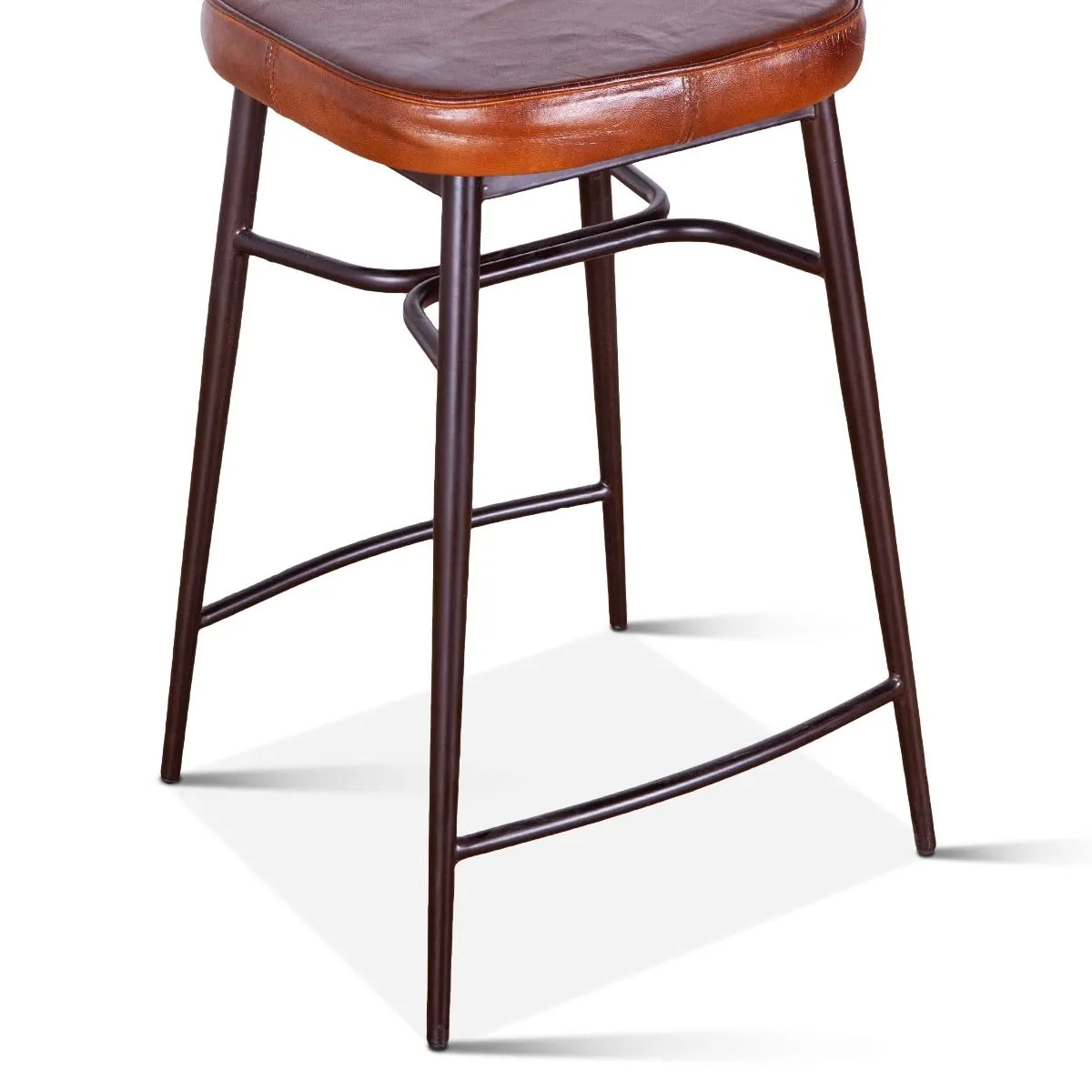 Wellington Backless Leather Counter Stool