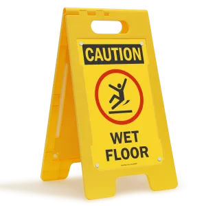 Wet Floor Caution 2-Sided Safety Sign