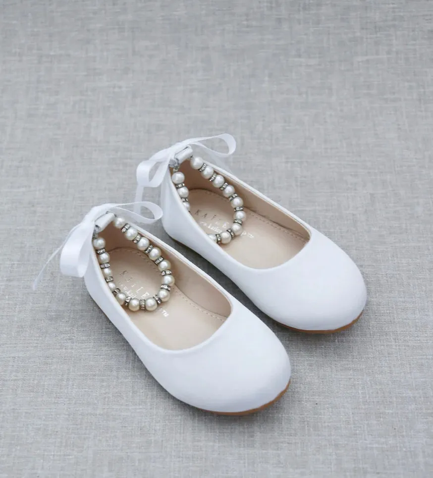 White Pearl Strap Shoes