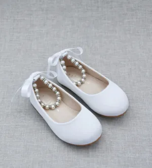 White Pearl Strap Shoes