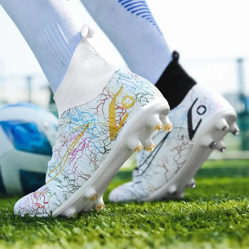 Wholesale High-top Boots Turf Fg Men's Anti-skid Football Soccer Shoes