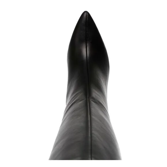 WILD PAIR Womens Black Goring Padded Islah Pointed Toe Block Heel Boots 11 M