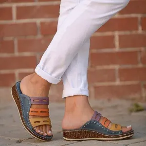 Women Tri Color Comfy Bunion Corrector Orthopedic Bunion Correction Sandal Shoes 2021