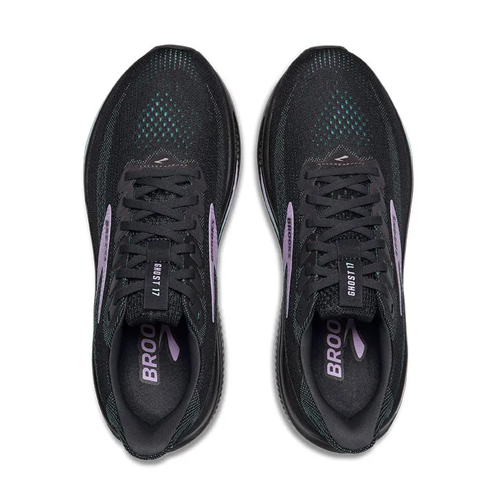Women's Brooks Ghost 17 Wide 1204311D081 Color:  Grey/Clearwater/Purple