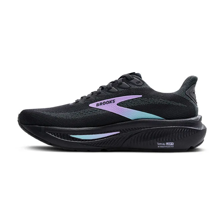 Women's Brooks Ghost 17 Wide 1204311D081 Color:  Grey/Clearwater/Purple