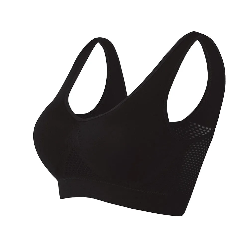 Women's M-6XL Hollow Out Fitness Yoga Sports Bra - Padded Push Up Seamless Athletic Vest