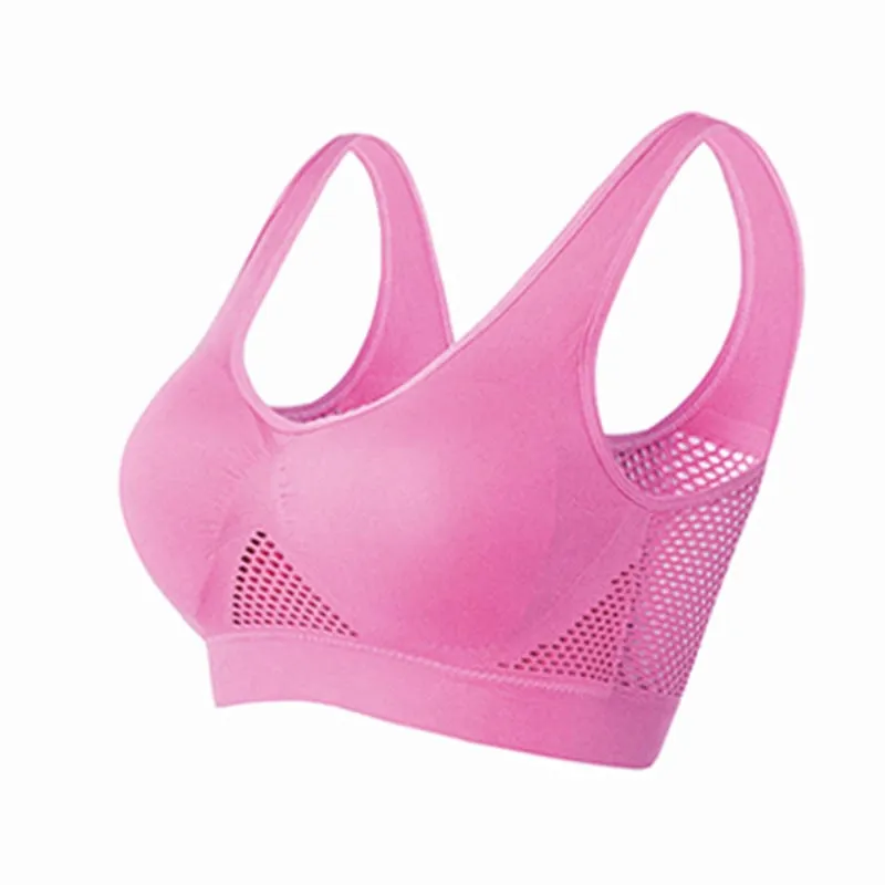 Women's M-6XL Hollow Out Fitness Yoga Sports Bra - Padded Push Up Seamless Athletic Vest