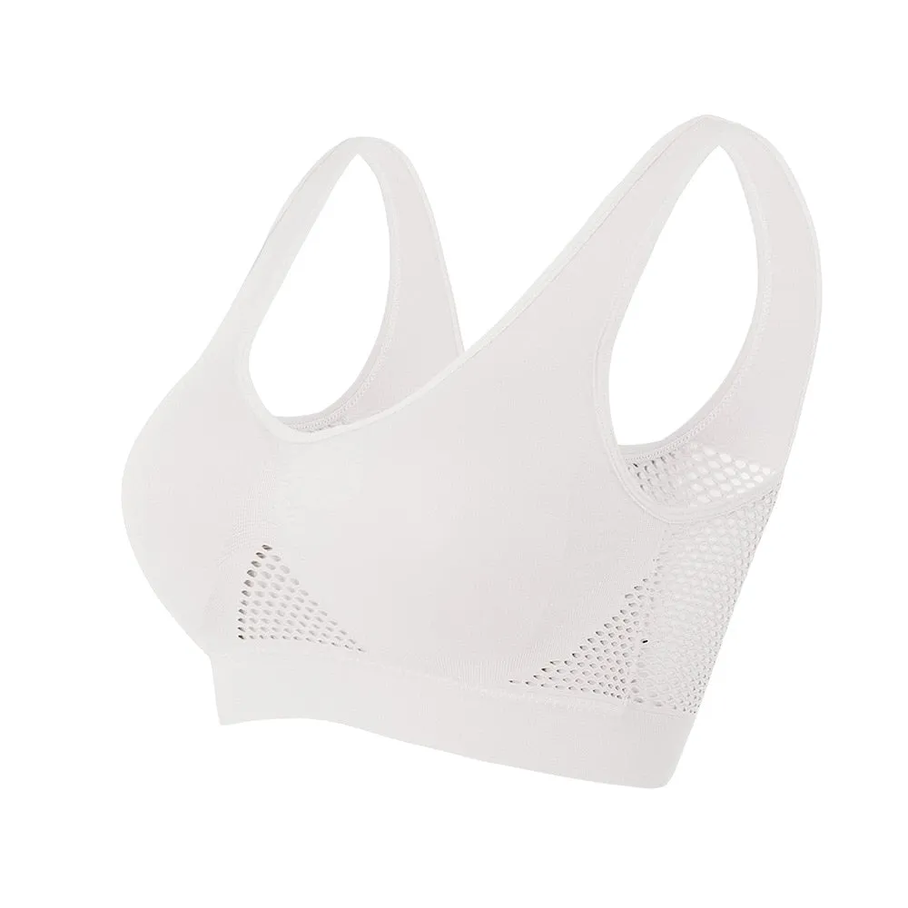 Women's M-6XL Hollow Out Fitness Yoga Sports Bra - Padded Push Up Seamless Athletic Vest
