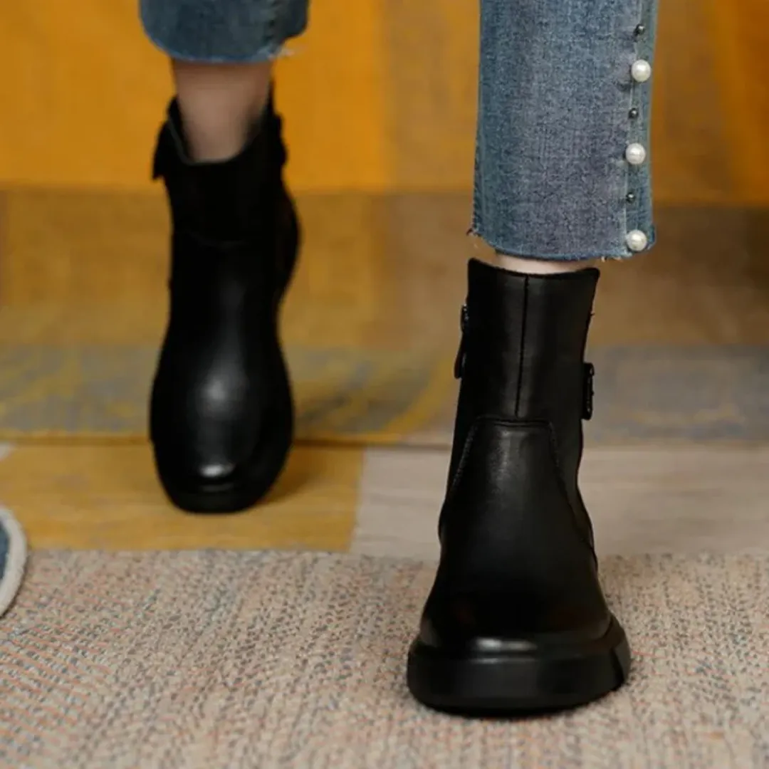 Women's Slip On Ankle Flat Boots | Walking