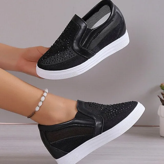 Women's Sneakers with White Crystals