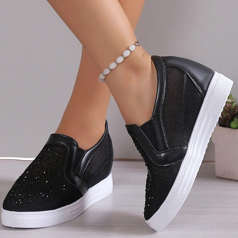 Women's Sneakers with White Crystals