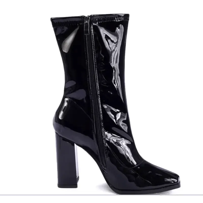 Women's Thick High-Heeled snake Boots