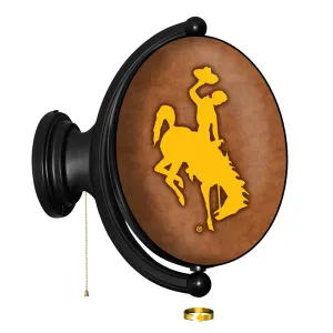 Wyoming Cowboys: Leather - Original Oval Rotating Lighted Wall Sign